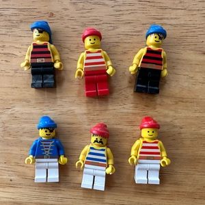 Vintage Lego Pirate Minifigure lot of 6